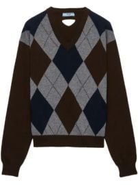 Prada Cashmere V-neck Sweater Brown at Farfetch